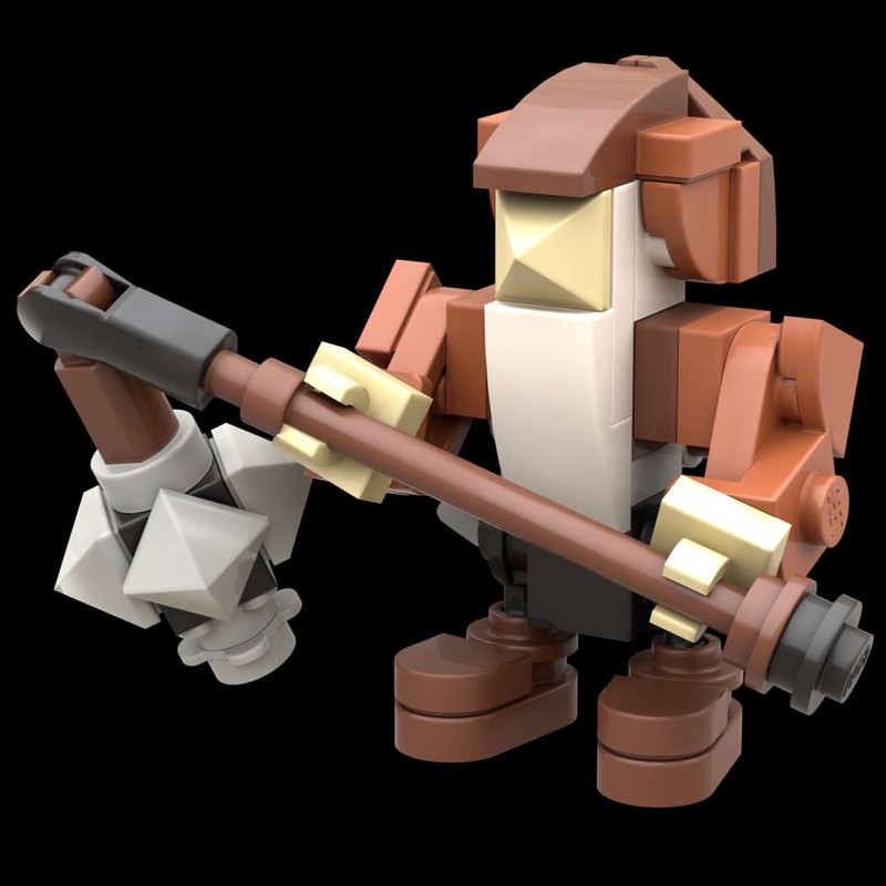 Lego Medieval Dwarf soldier with flail