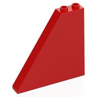Lego Brick Sloped 55° 1 x 6 x 5 with Bottom Stud Holders / Red