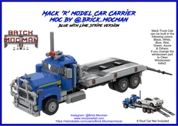 Mack R Series Car-Carrier Truck - Blue/Lime