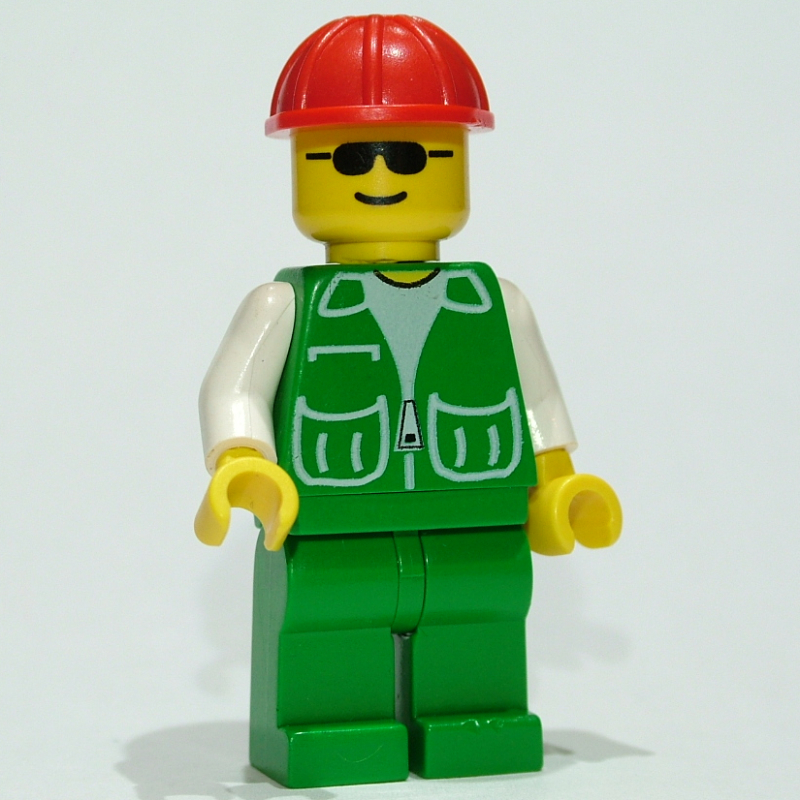 Lego Green Torso, Green Legs, Red Safety Hat