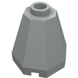 Cone 2 x 2 x 1 2/3 Octagonal, Open Stud / Light Gray