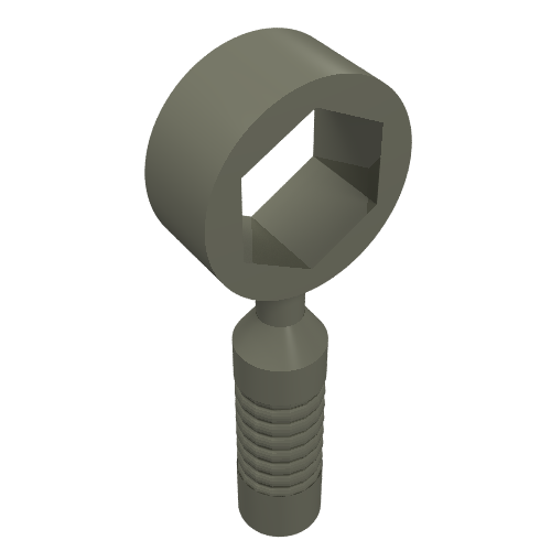 Lego Tool Wrench / Spanner, Box [6-Rib Handle] / Dark Gray