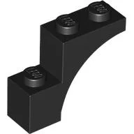 Brick Arch 1 x 3 x 2, Straight End / Black