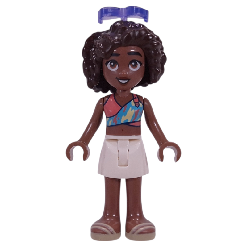 Lego Aliya, Coral Top, White Skirt, Sunglasses