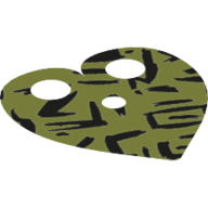 Lego Neckwear Cape, Heart Shaped with Black Markings Print / Olive Green