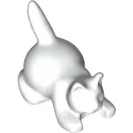 Animal, Cat, Kitten Crouching [Plain] / White
