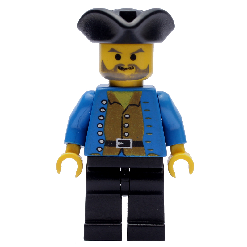 Lego Pirate - Brown Shirt, Black Legs, Black Tricorne