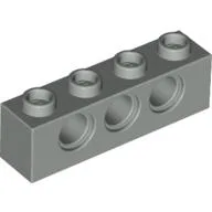 Technic Brick 1 x 4 [3 Pin Holes] / Light Gray