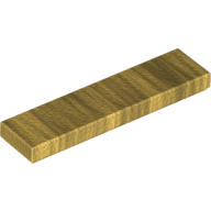 Lego Tile 1 x 4 with Groove / Pearl Gold