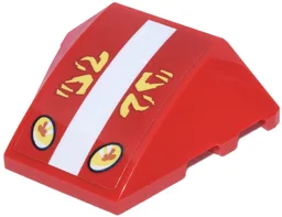 Wedge 4 x 3 Triple Curved No Studs with Wide White Stripe, Bright Light Yellow Alien Characters and Black Oval Headlights Pattern (Sticker) - Set 43268