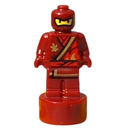 Minifig Trophy Statuette with Ninja in Robes, Flames Print (Kai)