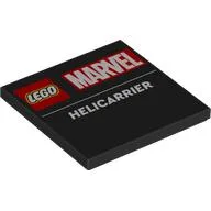 Tile 4 x 4 with 'LEGO MARVEL HELICARRIER' Print