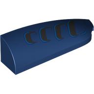 Lego Brick Round, Curved Double 1 x 4 with Stud Notch Right with Black Vents print