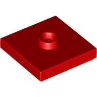 Plate Special 2 x 2 with Groove and Center Stud (Jumper) / Red
