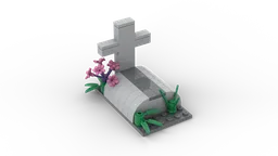 Halloween: tomb with crucifix.