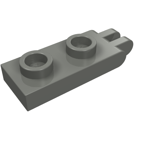 Lego Hinge Plate 1 x 2 with 2 Fingers and Hollow Studs / Dark Bluish Gray
