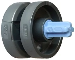 Wheel 18mm D. x 12mm with Pin Hole and Stud, Dotted Brake Rotor Lines with Fixed Rotatable Bright Light Blue Technic, Axle 1L with Pin without Friction Ridges with Squared Hole (66727 / 5794)