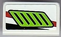 Slope 30 1 x 2 x 2/3 with Lime Air Intake Pattern Model Right (Sticker) - Set 8899
