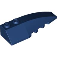 Lego Brick Wedged, Curved 6 x 2 Right, Inner Ridges / Dark Blue