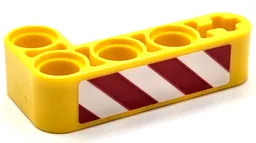 Technic, Liftarm, Modified Bent Thick L-Shape 2 x 4 with Red and White Danger Stripes Pattern Side A (Sticker) - Set 42097