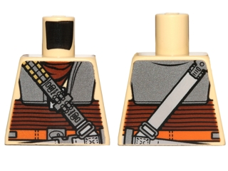Lego Torso Armor Plates, Reddish Brown Waist Sash and Ammunition Belt Pattern (SW Boushh)