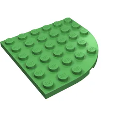 Plate Round Corner 6 x 6 / Bright Green