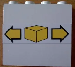 Panel 1 x 4 x 3 - Solid Studs with Small Box and Arrows Pattern (Sticker) - Set 6377