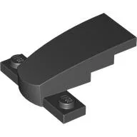 Brick Wedged, Curved 4 x 2 x 1 1/3 with 1 x 4 Base [Plain] / Black