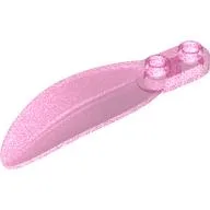 Plant, Leaf 2 x 6 x 1 with 2 Studs / Opal Trans-Dark Pink