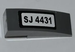 Slope, Curved 3 x 1 with 'SJ 4431' on White Background Pattern (Sticker) - Set 4431