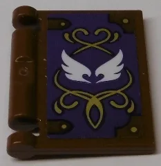 Minifigure, Utensil Book Cover with White Wings and Gold Filigree on Dark Purple Background Pattern (Sticker) - Set 41184