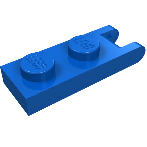 Lego Hinge Plate 1 x 2 with 2 Fingers at Outer Edges / Blue