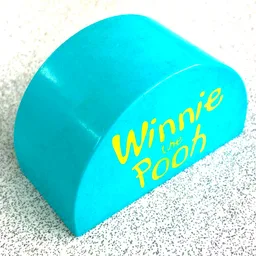 Duplo Brick 2 x 4 x 2 Curved Top with 'Winnie the Pooh' Print / Light Turquoise