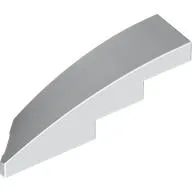 Brick Wedged, Curved 1 x 4 with Stud Notch Right / White