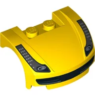 Vehicle Body, Wheel Arch / Mudguard 3 x 4 x 1 2/3 Low Profile, Curved Front with Ferrari 458 Italia Print / Yellow