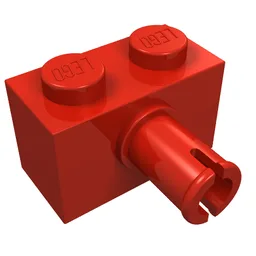 Brick Special 1 x 2 with Pin / Red