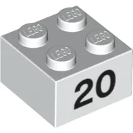 Brick 2 x 2 with Black "20" Print