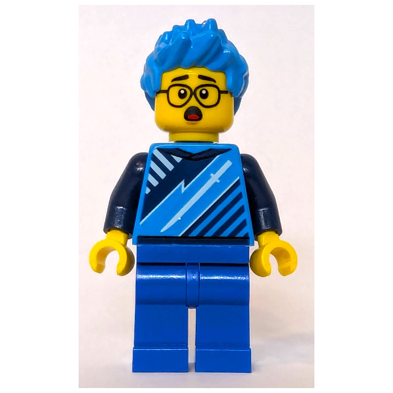 Lego Gamer, Dark Azure Top and Hair, Blue Legs