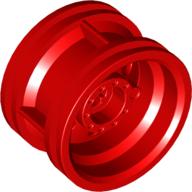 Lego Wheel 30.4 x 20 without Pinholes, with Reinforced Rim / Red