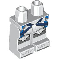 Lego Hips and White Legs with Arc Trooper Armor, Blue Markings, Dark Blue Straps print / White