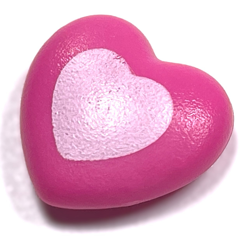 Lego Clikits Icon, Heart 2 x 2 Large with Pin, White Heart Center Print