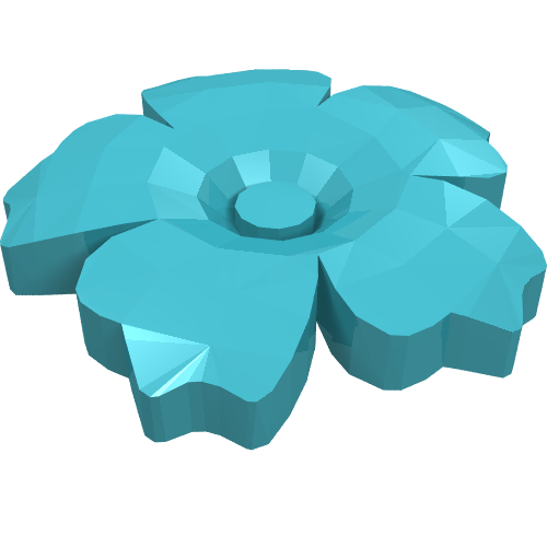 Lego Headwear Accessory Flower with Serrated Petals and Pin / Medium Azure