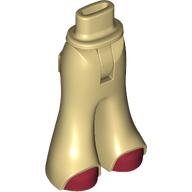 Lego Minidoll Hips and Wide Pants with Dark Red Shoes print / Tan