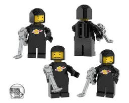 Maxi Figure black space man with metaldetector