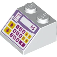 Brick Sloped 45° 2 x 2 with Cash Register Print / White