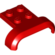 Lego Wheel Arch, Mudguard 3 x 4 with 2 x 2 Plate / Red