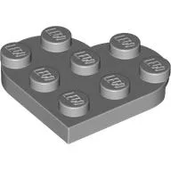 Plate Angled 3 x 3 with Heart Shape / Light Bluish Gray