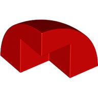Lego Brick Round Corner, Curved 2 x 2 x 1 2/3 Quarter Dome with 1 Cutout / Red