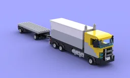 truck and dog trailer set up
