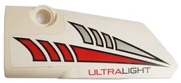 Technic, Panel Fairing # 3 Small Smooth Long, Side A with Red and Silver Tapered Stripes and 'ULTRALIGHT' Pattern (Sticker) - Set 42057